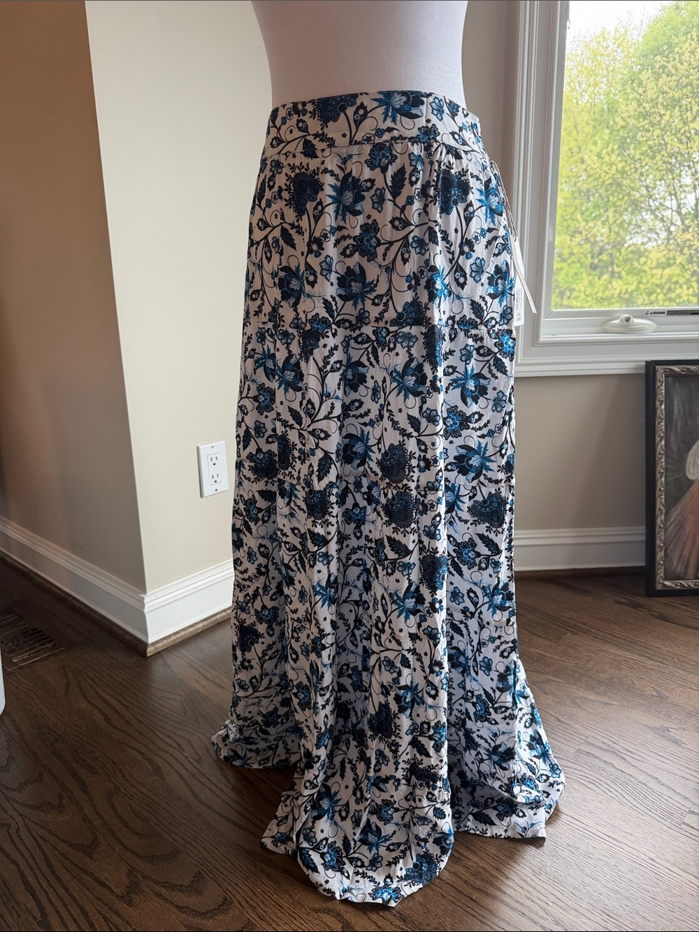 Soft Surroundings Blue & White Floral Maxi Skirt - Picture 1 of 6
